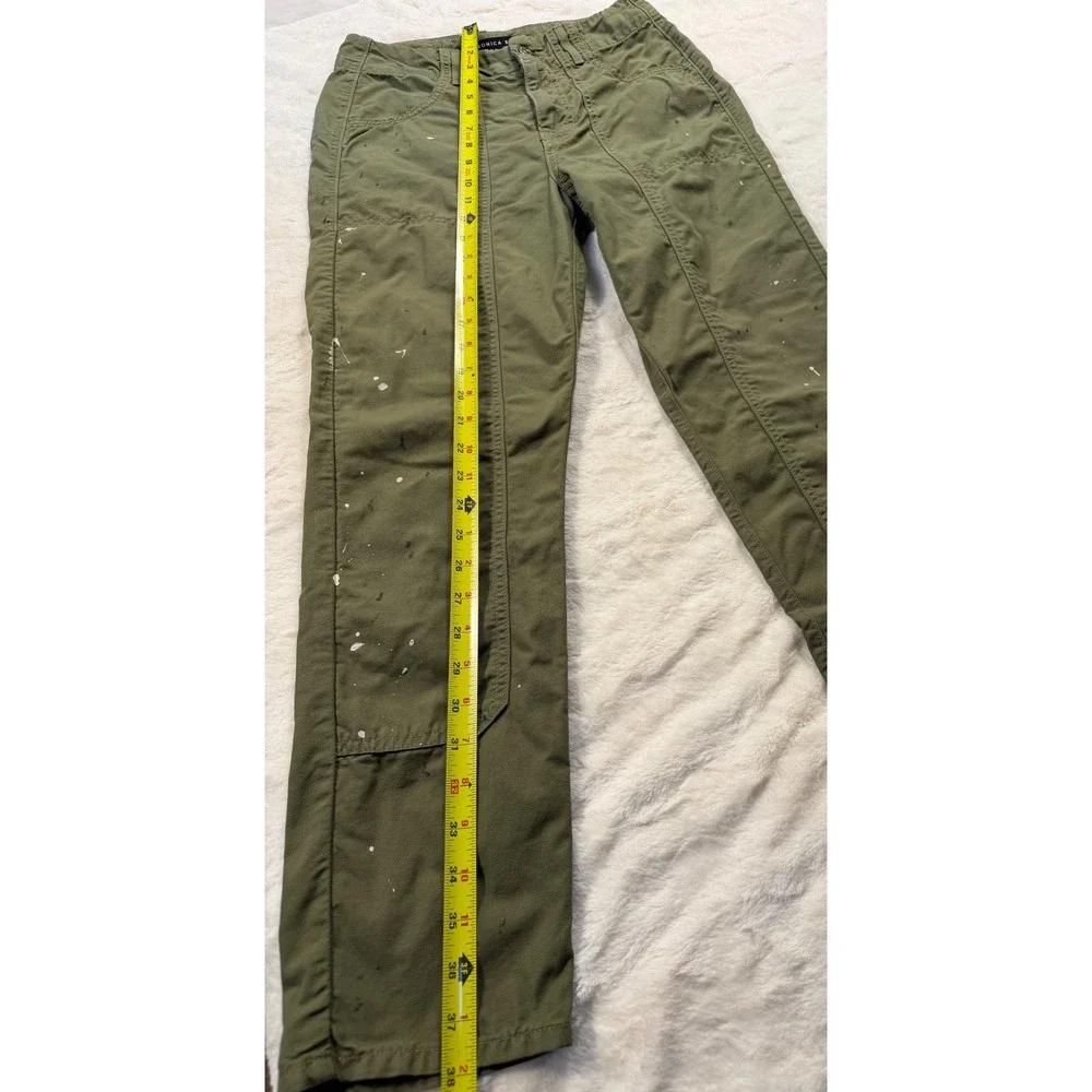 Veronica‎ Beard Jeans Olive Green Paint Splatter Carpenter Pants Size 25 - Picture 3 of 9